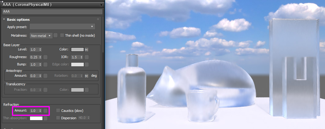 Refraction Amount 1.0 Refraction Amount 1.0